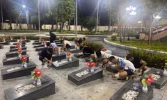 Công an đưa gần 20 thanh thiếu niên chuẩn bị đánh nhau đến chăm sóc mộ liệt sĩ