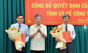 Công bố quyết định của Ban Thường vụ Tỉnh ủy Đồng Tháp về công tác cán bộ