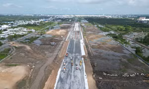 Bên trong công trường dự án nâng cấp sân bay Cà Mau 