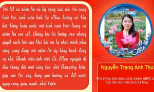 Tuổi trẻ Cà Mau gửi trọn niềm tin và khát vọng cống hiến về Đại hội XIV của Đảng