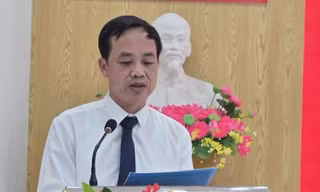 Tân Giám đốc Sở Công thương tỉnh Lạng Sơn Bùi Quốc Khánh phát biểu nhận nhiệm vụ. Ảnh: Duy Chiến. 