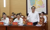 Bí thư Quận ủy Nam Từ Liêm Nguyễn Văn Hải phát biểu tại buổi làm việc