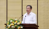 Phó Chủ tịch Thường trực UBND thành phố Hà Nội Lê Hồng Sơn phát biểu tại hội nghị
