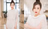 Hoa hậu Đỗ Mỹ Linh xinh đẹp như nàng công chúa tuyết trong thiết kế dạ hội lộng lẫy