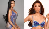 Á hậu Kim Duyên mặc váy tương tự với Hoa hậu Thùy Tiên, hội ngộ "chị em" Miss Universe