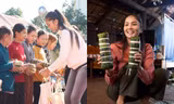 Hoa hậu H’Hen Niê cùng gia đình gói 400 đòn bánh tét tặng bà con quê nhà