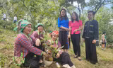 Giao lưu văn nghệ mừng mùa hạt dẻ bội thu. Ảnh: Duy Chiến 