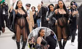 Bà bầu Rihanna gây sốc khi diện nội y dự show thời trang