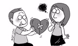 Cô gái chơi trò xúc xắc trái tim