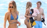 Mẫu áo tắm Kimberley Garner gợi cảm ngất ngây, đi biển cùng trai lạ