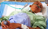Anh Khoa bị thương nặng, được phẫu thuật tại Bệnh viện tỉnh.