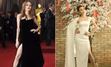 Ngân Khánh 'bắt chước' kiểu khoe chân của Angelina Jolie