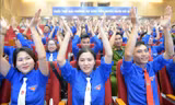 Màn chào mừng sôi động, trẻ trung từ 245 đại biểu Hải Phòng tại Đại hội Đoàn lần thứ XIV