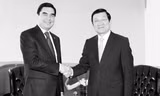 Rạng sáng 27/9 (giờ Việt Nam), tại trụ sở LHQ ở New York, Chủ tịch nước Trương Tấn Sang gặp Tổng thống Turkmenistan Gurbanguly Berdimuhamedov.