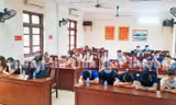 Các đối tượng tại cơ quan công an.