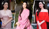 Hoa hậu Đỗ Mỹ Linh khoe nhan sắc ngày càng mặn mà với loạt áo dài cách điệu đón Tết