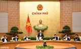 Thủ tướng Nguyễn Xuân Phúc phát biểu tại phiên họp Chính phủ thường kỳ (ảnh N.H)