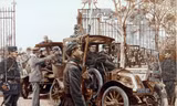Tranh vẽ về đoàn taxi Marne. Ảnh: Blogspot.