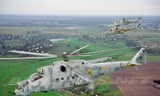 Máy bay trực thăng tấn công Mi-24V của Không quân Ukraine. Ảnh: Airliners.