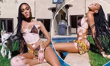 Winnie Harlow diện bikini thả dáng quyến rũ bên bể bơi