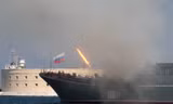 Chiến hạm Nga tại căn cứ Hải quân ở Crimea