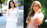 Hoa hậu Tiểu Vy, Á hậu Phương Nga đọ sắc xinh đẹp dưới nắng thu Hà Nội