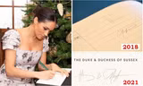 Meghan Markle “ra mắt” chữ ký khác với hồi ở Hoàng gia Anh, chữ ký mới nói lên điều gì?