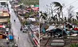 Video siêu bão Man-yi hoành hành ở Philippines: Dễ dàng "hạ" cây to, lật mái nhà
