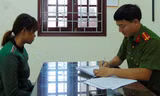 Đối tượng Dung tại cơ quan điều tra. Ảnh: Công an Nhân dân