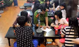 Cơ quan công an tiến hành kiểm tra quán cà phê bán shisha cho học sinh. Ảnh: Người Lao Động