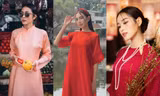 Chọn phụ kiện khéo như mỹ nhân Việt, mặc áo dài màu trơn mà vẫn nổi bật hết sức