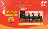 Các thành viên đội tuyển Thanh niên Quân đội tham dự Vòng Chung kết Hội thi Olympic toàn quốc các môn khoa học Mác - Lênin và tư tưởng Hồ Chí Minh “Ánh sáng soi đường”.