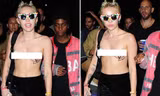 Nữ ca sĩ Miley Cyrus cởi trần xuống phố