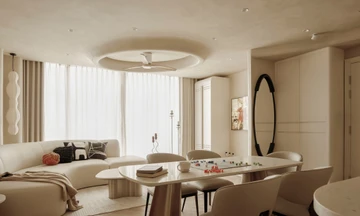 Tận dụng ánh sáng tự nhiên lan tỏa toàn bộ không gian của ngôi nhà hơn 120m2