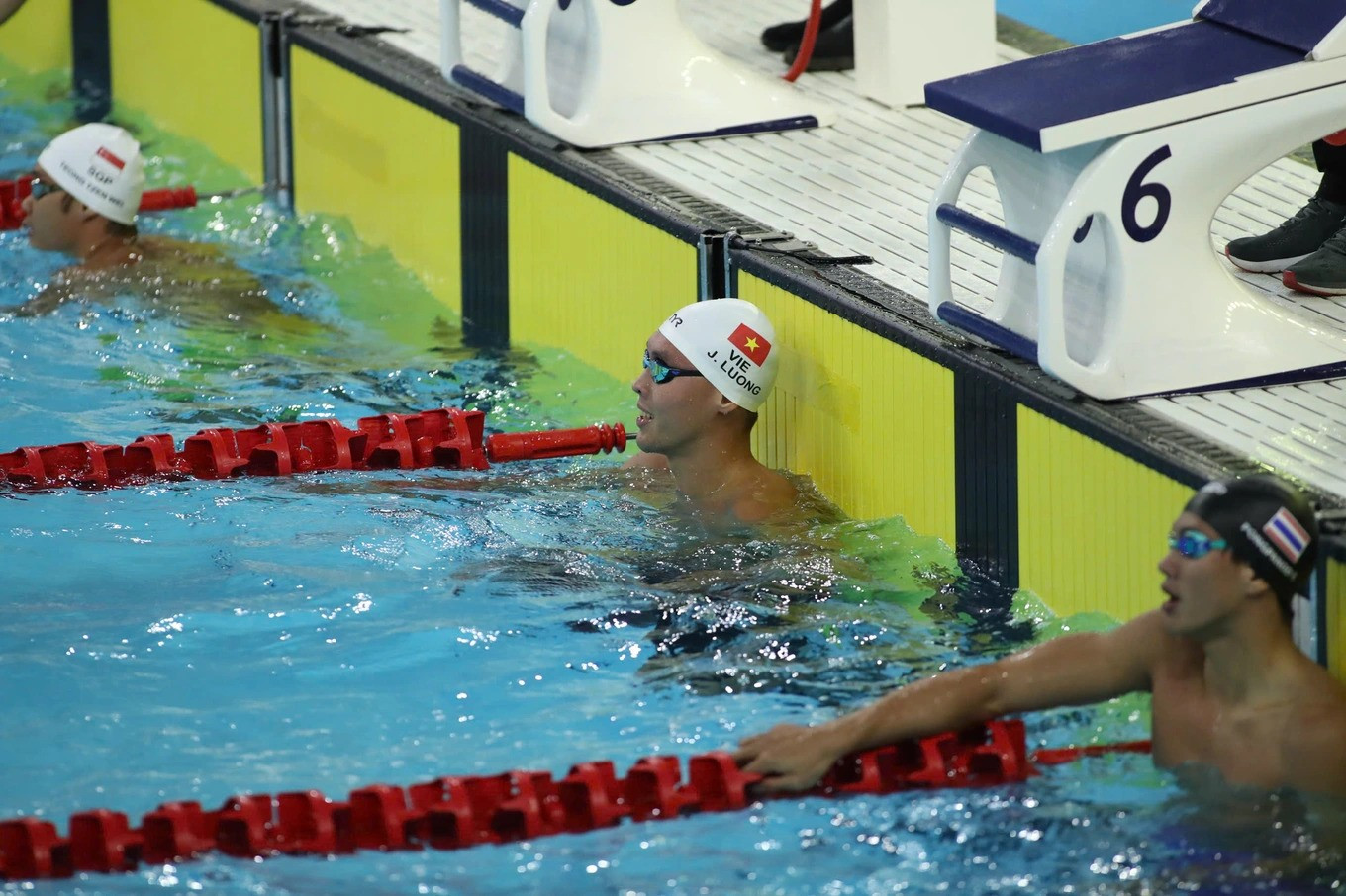 Луонг Жеремі Лоїк Ніно зазнав невдачі у запливі на 50 метрів вільним стилем (Фото: Куй Луонг). luong-jeremie-loic-nino-anh-quy-luong-1765453438371.jpg