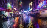 Phố Tây Bùi Viện ngập sau mưa lớn ở TP.HCM