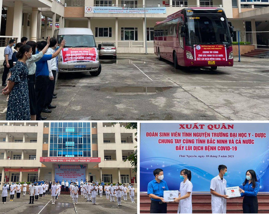 Sinh viên Y - Dược Thái Nguyên xung kích vào điểm nóng chung tay chống dịch COVID-19