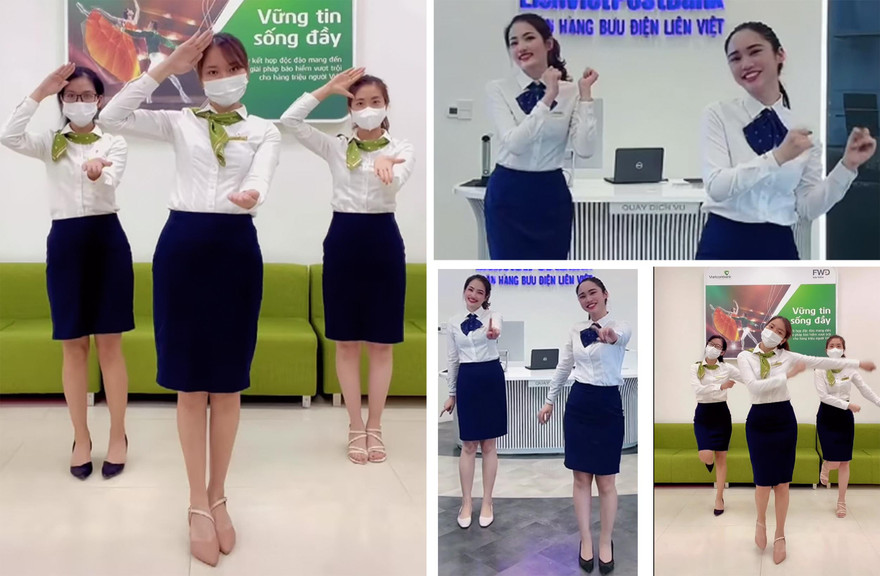 Nhân viên ngân hàng bắt trend 'vũ điệu đi bầu'