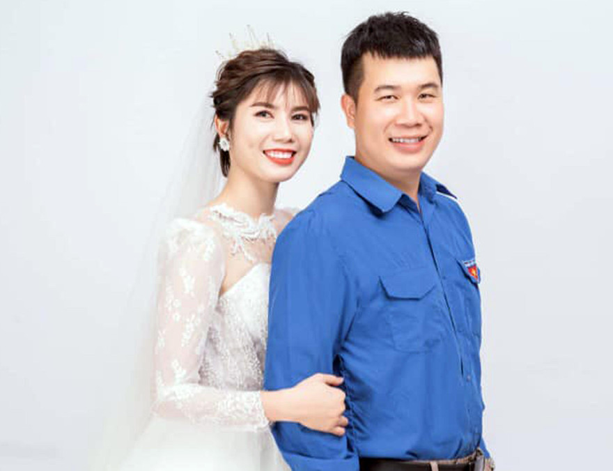 Cặp đôi Nguyễn Xuân Sáng - Nguyễn Thị Thủy quyết định hoãn cưới thực hiện phòng chống dịch COVID-19. Ảnh: NVCC