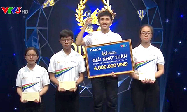 Chu Đức Huy (THPT Sóc Sơn, Hà Nội) giành chiến thắng cuộc thi tuần 3 tháng 1 Quý 3 Đường lên đỉnh Olympia