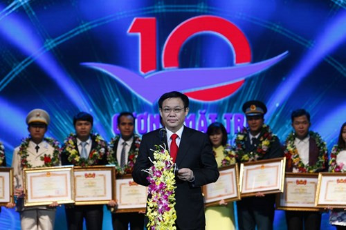 Ông Vương Đình Huệ, Ủy viên Bộ Chính trị, Trưởng ban Kinh tế T.Ư phát biểu tại buổi lễ