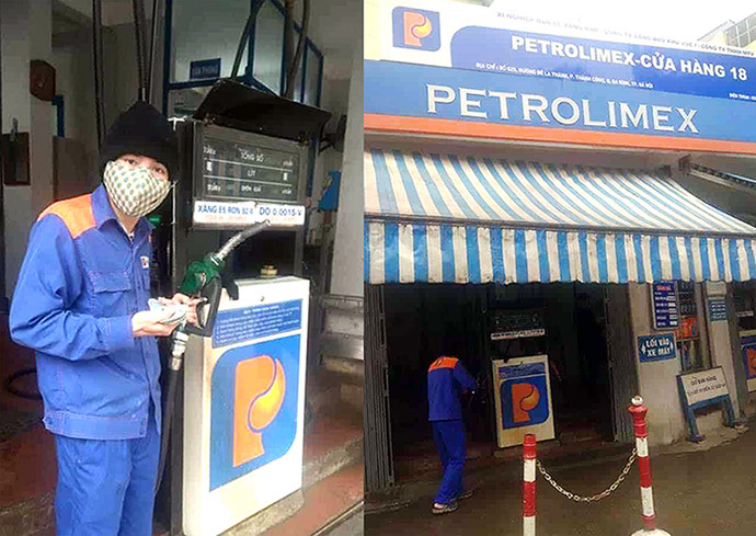 Hình ảnh nam nhân viên cây xăng và cây xăng trong câu chuyện được chia sẻ. 