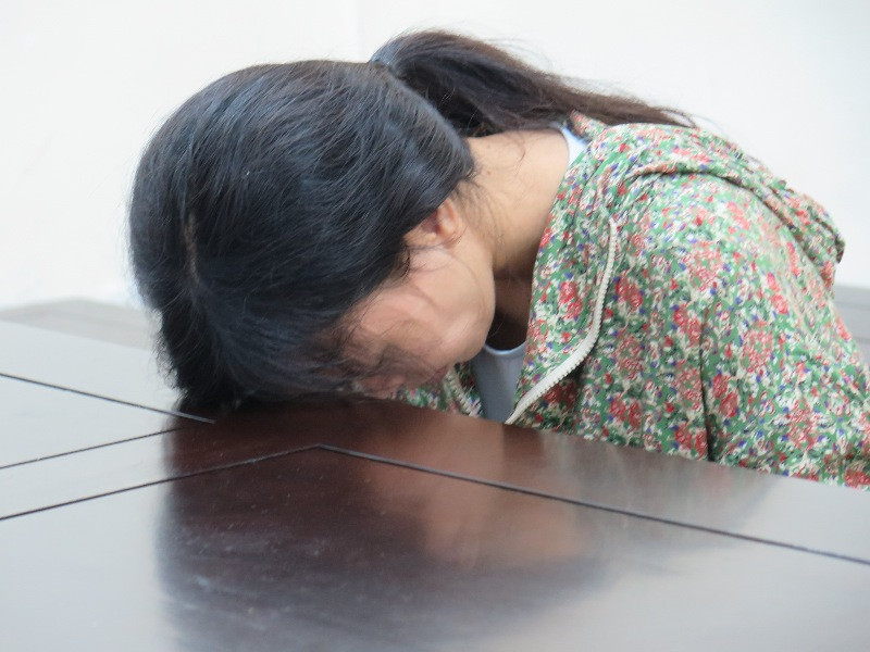 Chị Trần Thị Sang tại tòa phúc thẩm.