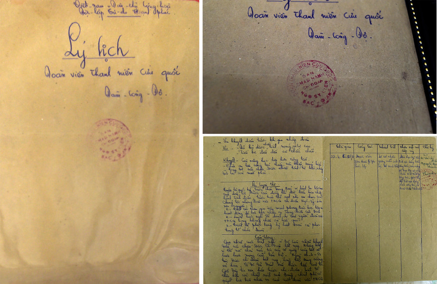 Đặc biệt bản lý lịch đoàn viên viết trên giấy dó