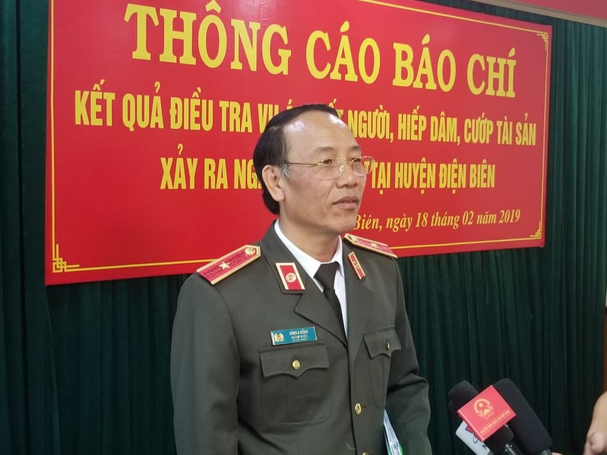 Thiếu tướng Sùng A Hồng thông tin về vụ án.