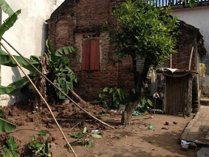 Khu vườn nơi đối tượng giấu xác các cháu.