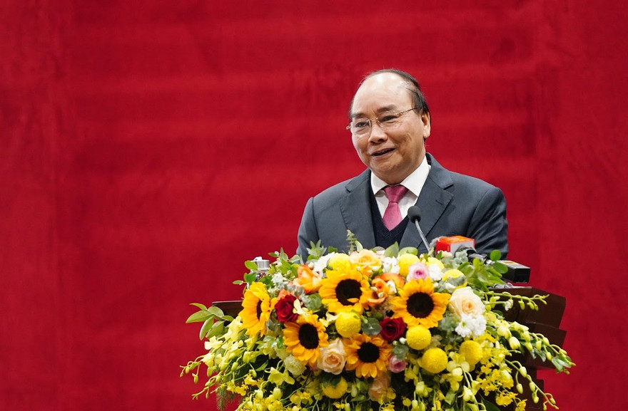 Thủ tướng Nguyễn Xuân Phúc phát biểu tại Hội nghị.