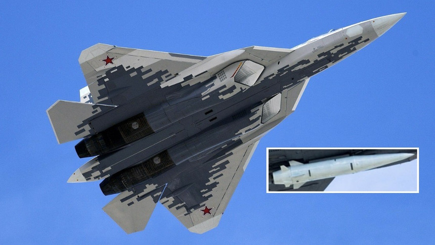 Tiêm kích Su-57 và tên lửa Kinzhal, một loại vũ khí siêu thanh của Nga