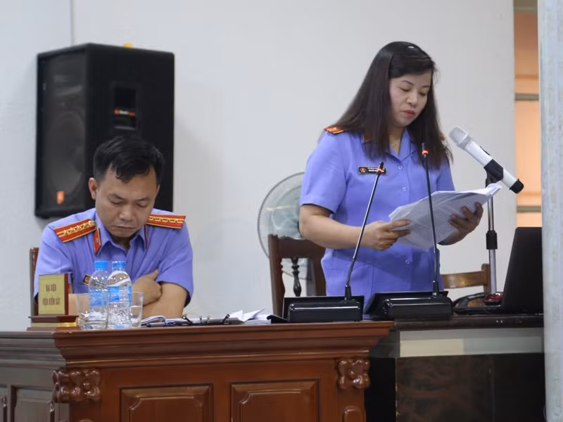 Đại diện VKSND TP Hà Nội giữ quyền công tố tại tòa.