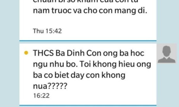 Nội dung tin nhắn gây sốc.